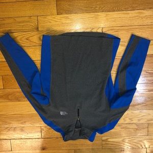 Gray and blue north face